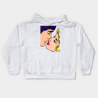 The kiss of pop art Kids Hoodie